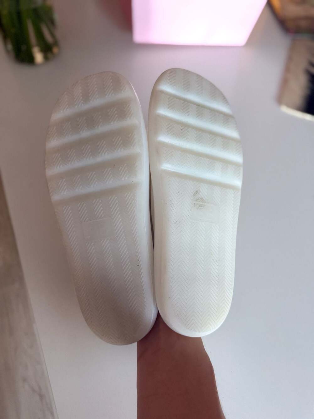 Tory Burch Buckle Bubble Jelly Slide Sandals in Ivory and Gold - Picture 5 of 7
